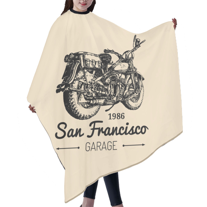 Personality  Chopper Motorcycle Logo Hair Cutting Cape