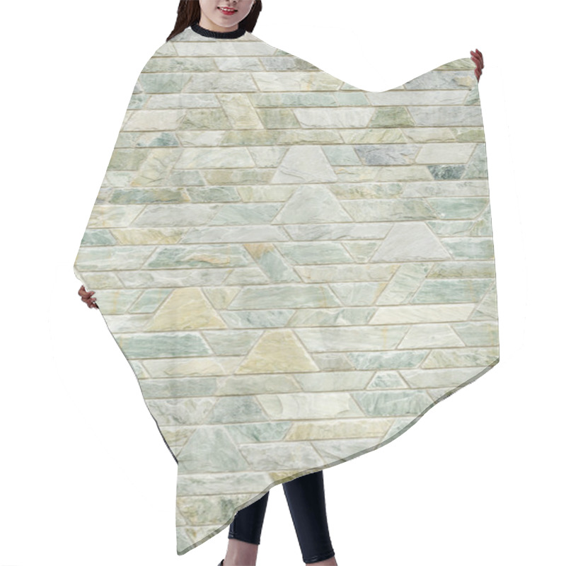 Personality  Pattern Of Green Slate Stone Wall Surface Hair Cutting Cape