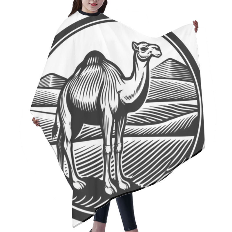 Personality  A Beautifully Crafted Design Of A Camel, Showcasing Its Elegance And Resilience As A Symbol Of Desert Life And Cultural Heritage, Perfect For Nature-inspired Art, Travel, Or Branding. Hair Cutting Cape