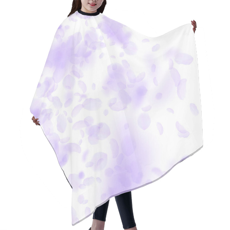 Personality  Violet Flower Petals Falling Down. Exceptional Romantic Flowers Gradient. Flying Petal On White Square Background. Love, Romance Concept. Classy Wedding Invitation. Hair Cutting Cape