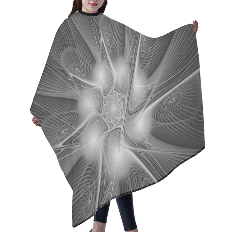 Personality  Monochrome Abstract Fractal Hair Cutting Cape