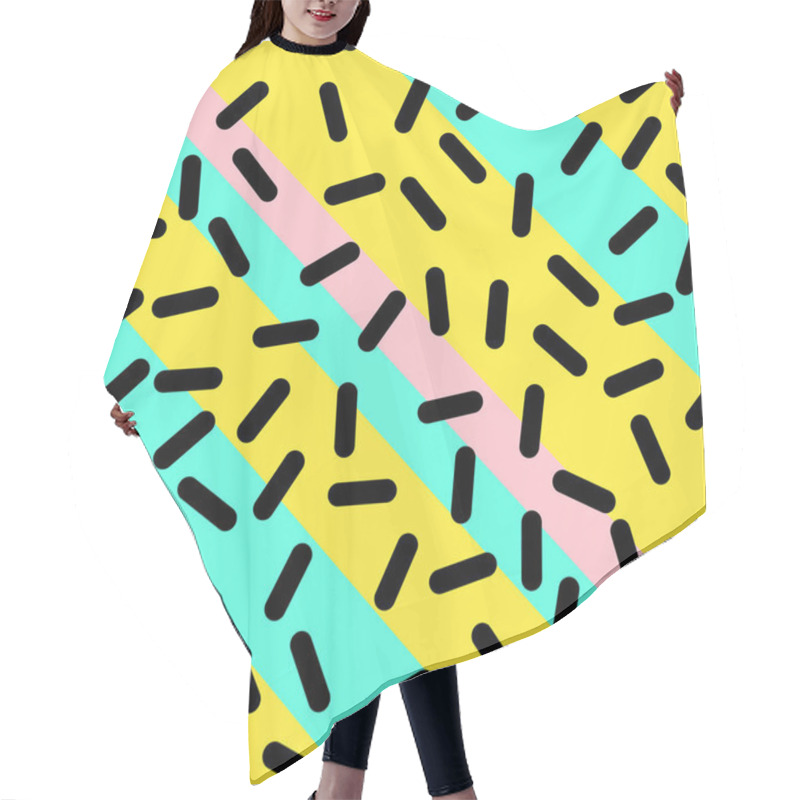 Personality  Retro Seamless Pattern In Memphis Style Design Hair Cutting Cape