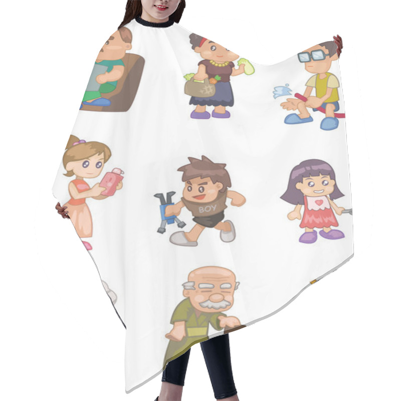 Personality  Cartoon Family Hair Cutting Cape