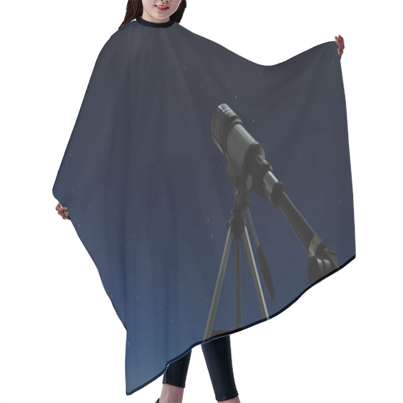 Personality  Telescope Pointed To Night Sky And Stars Hair Cutting Cape