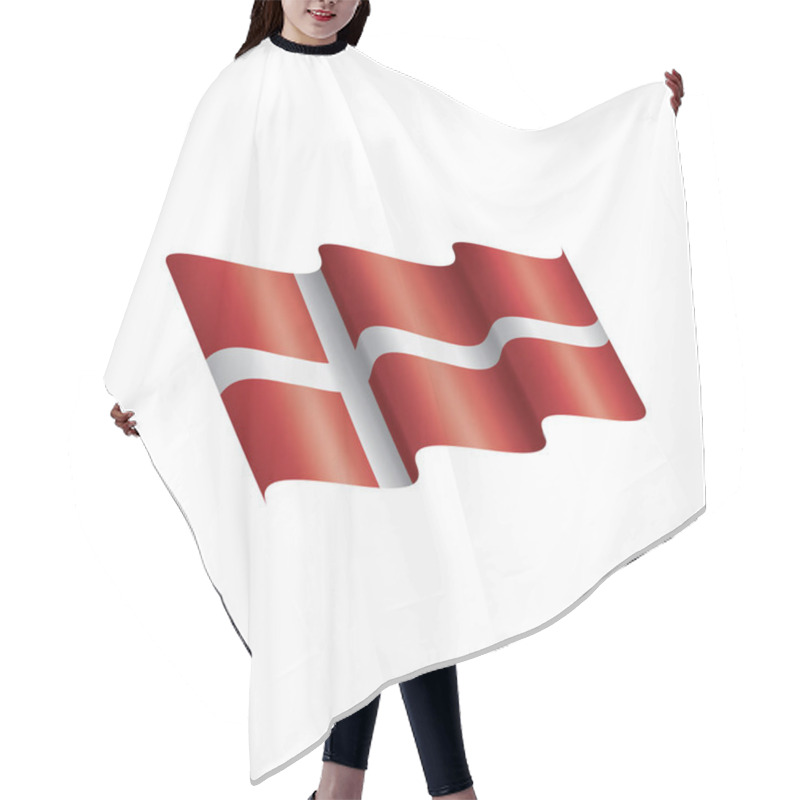 Personality  Denmark flag, vector illustration on a white background hair cutting cape