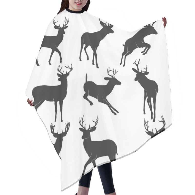 Personality  Deer Silhouette Collection, Deer Silhouette Set Hair Cutting Cape