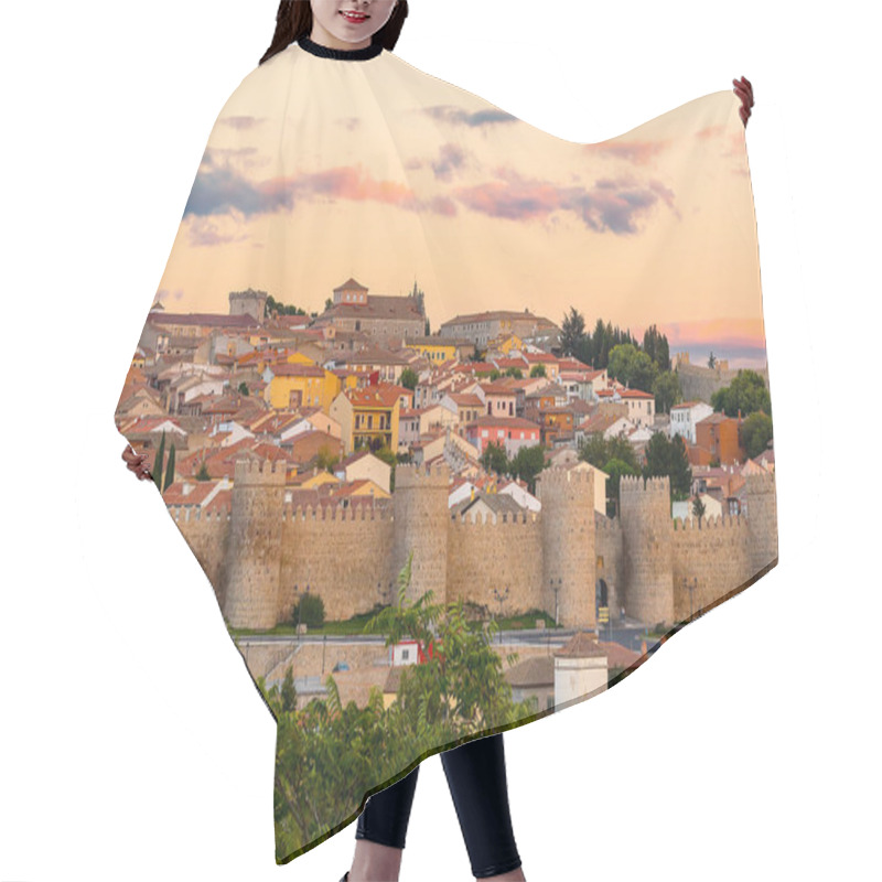 Personality  Walls Of Medieval City Of Avila At Sunset, Spain Hair Cutting Cape