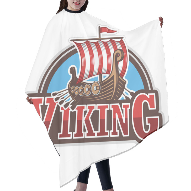 Personality  Viking Ship Sport Logo Hair Cutting Cape