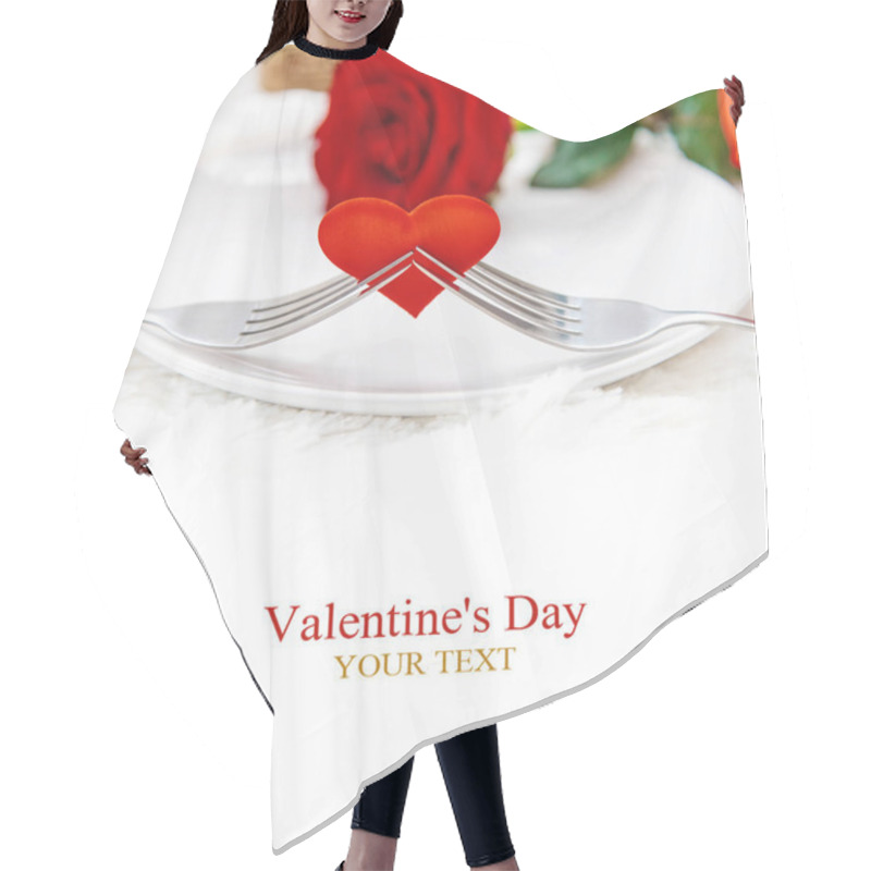 Personality  Valentine's Day. Beautiful Background Greeting Card With A Rose. Selective Focus. Holiday. Hair Cutting Cape