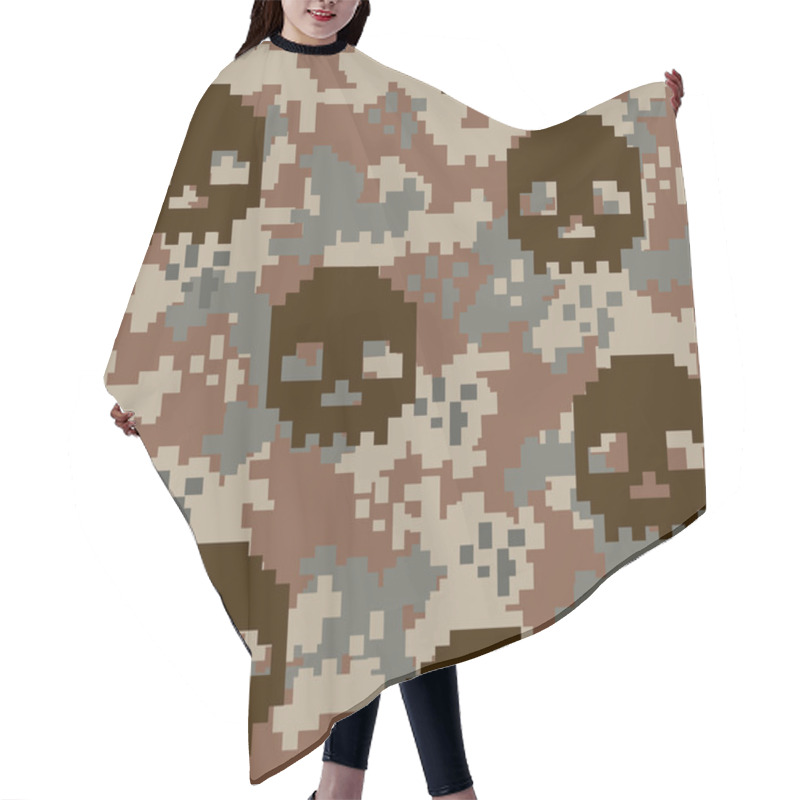 Personality  Army Texture, Camo Acu Skull Hair Cutting Cape