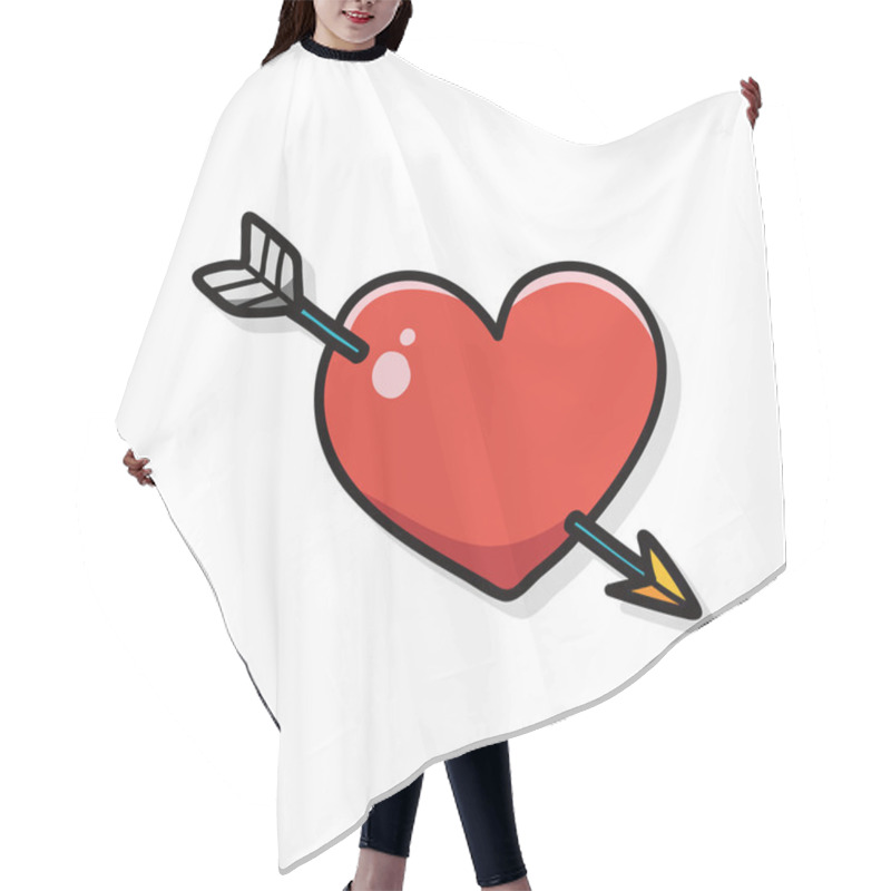 Personality  Valentines Heart Arrow Doodle Hair Cutting Cape