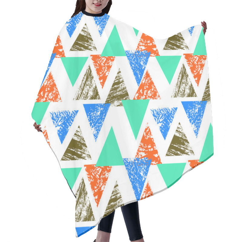 Personality  Hand Painted Bold Pattern With Triangles Hair Cutting Cape