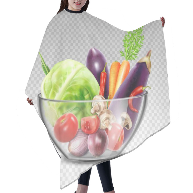 Personality  Realistic Vegetables In Glass Bowl Hair Cutting Cape