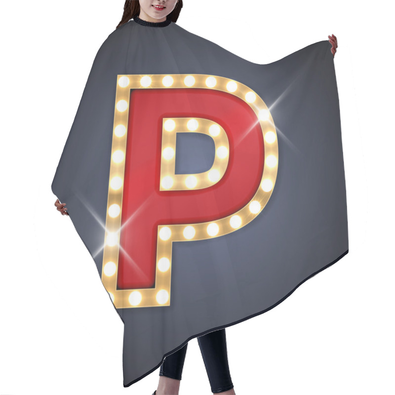 Personality  Letter P In Shape Of Retro Sing-board With Lamps Hair Cutting Cape