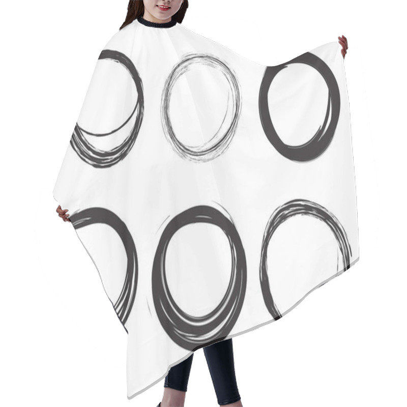 Personality  Hand-drawn Scribble Circles Hair Cutting Cape