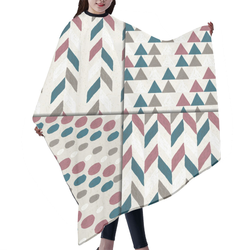 Personality  Seamless Hand Drawn Patterns Hair Cutting Cape