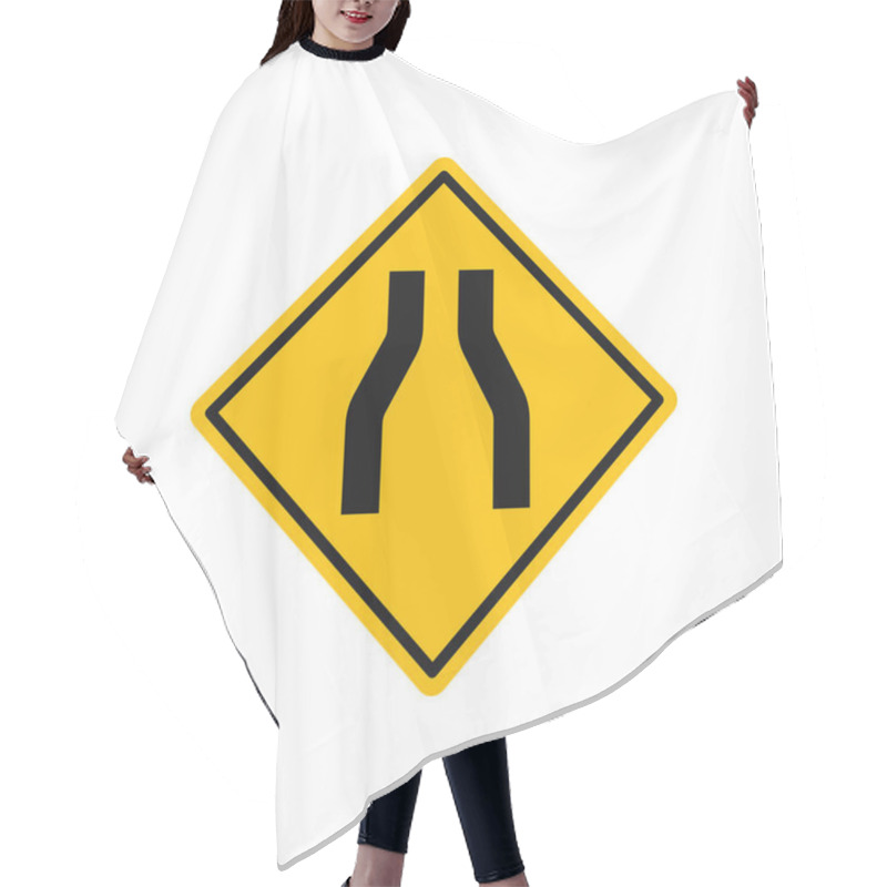 Personality  Narrow Road Ahead Traffic Sign Hair Cutting Cape