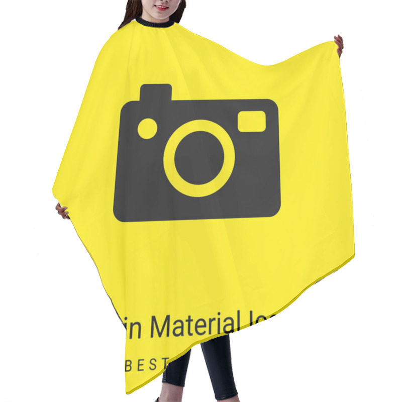 Personality  Big Photo Camera Minimal Bright Yellow Material Icon Hair Cutting Cape