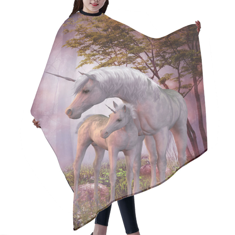 Personality  Unicorn Mare And Foal Hair Cutting Cape