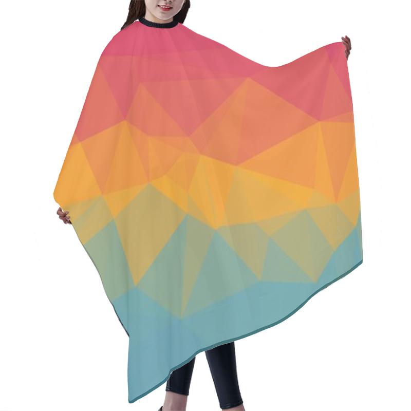 Personality  Abstract Red And Blue Background With Gradient And Geometrical Pattern Hair Cutting Cape