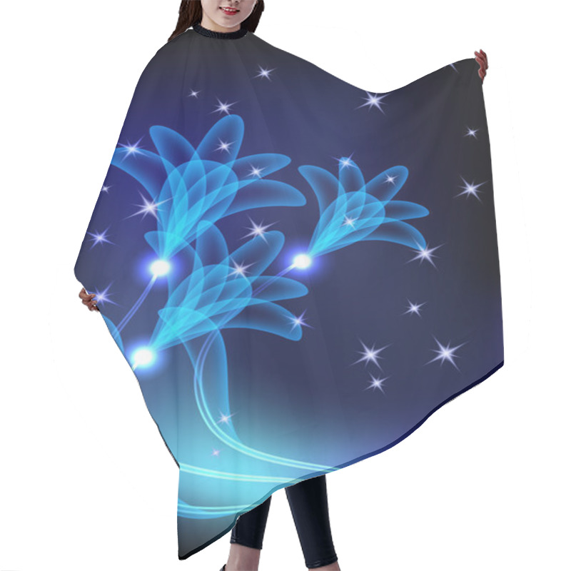 Personality  Transparent Flowers And Stars Hair Cutting Cape