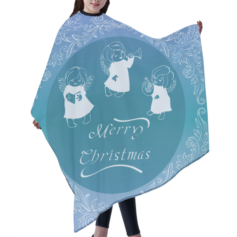 Personality  Rich Ornate Christmas Background With Singing Angels. Hair Cutting Cape