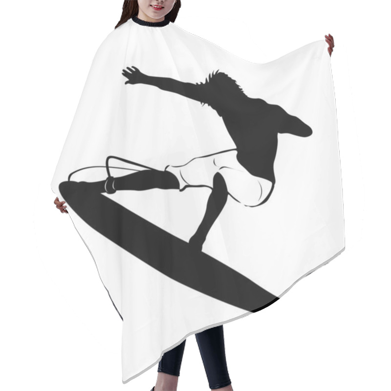 Personality  Surfing Silhouette Hair Cutting Cape