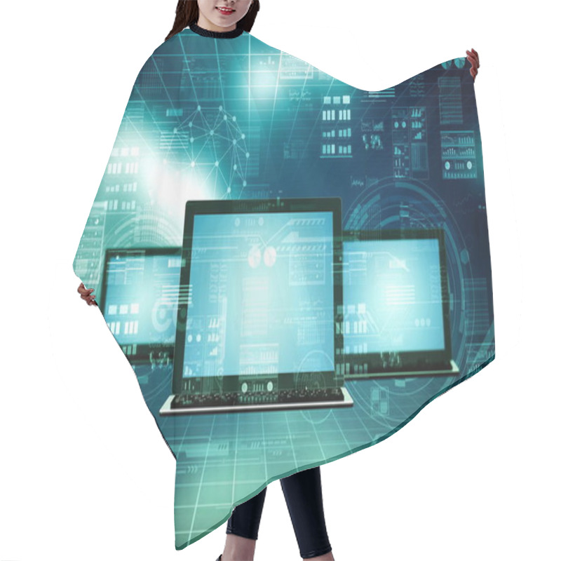 Personality  Internet And Network Connection Concept Hair Cutting Cape