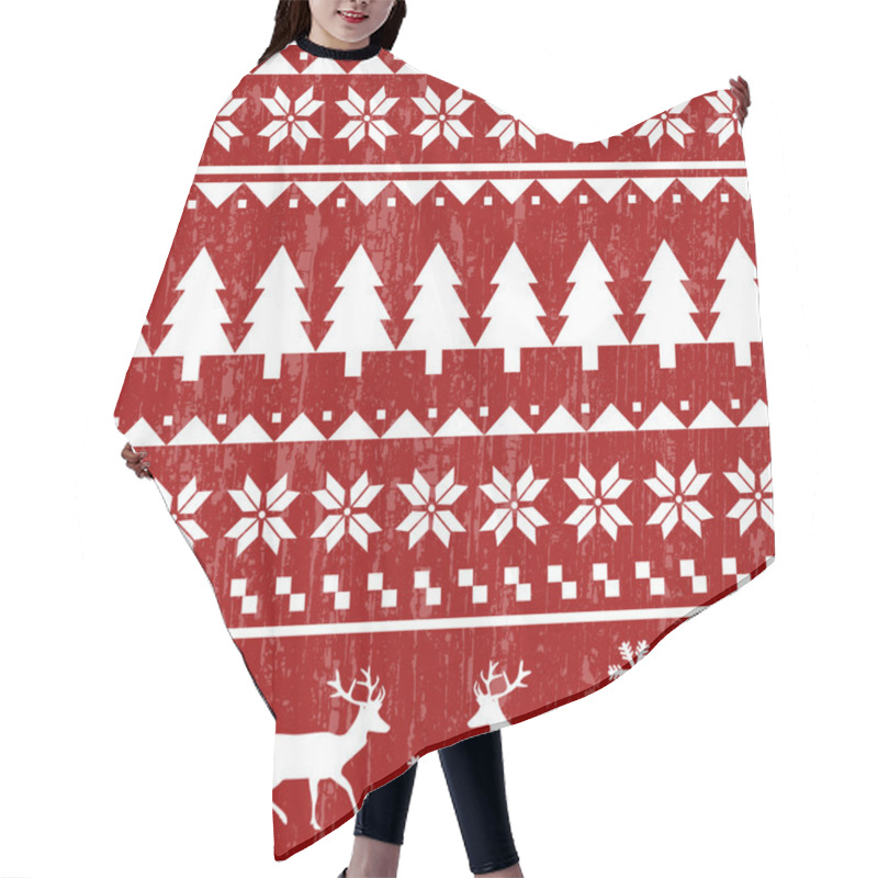 Personality  Seamless Christmas Pattern Hair Cutting Cape