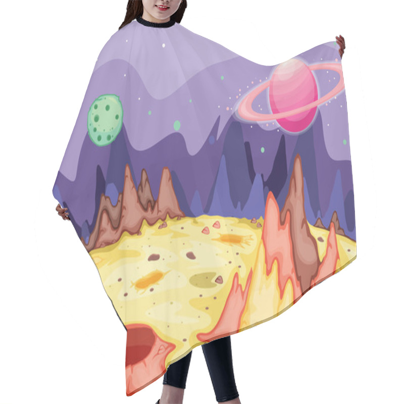 Personality  Planet Surface Hair Cutting Cape