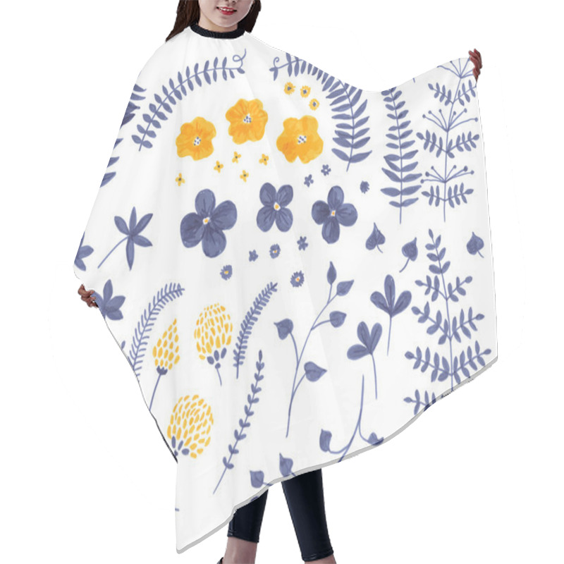 Personality  Doodle Plants And Flowers Collection Hair Cutting Cape