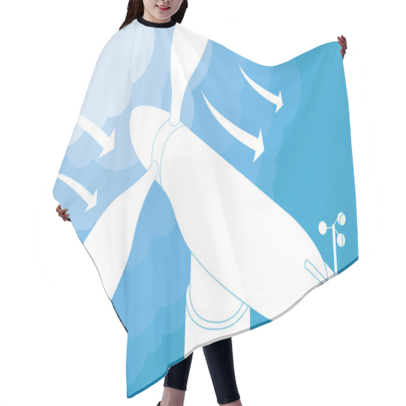 Personality  Wind Turbine Vector Hair Cutting Cape