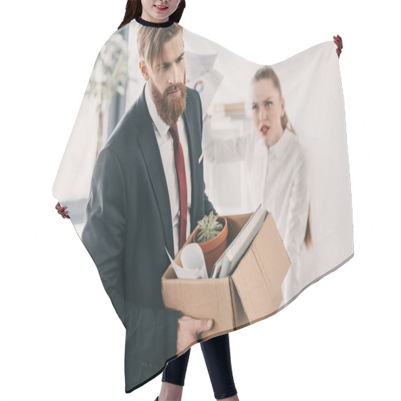 Personality  Young Fired Businessman  Hair Cutting Cape