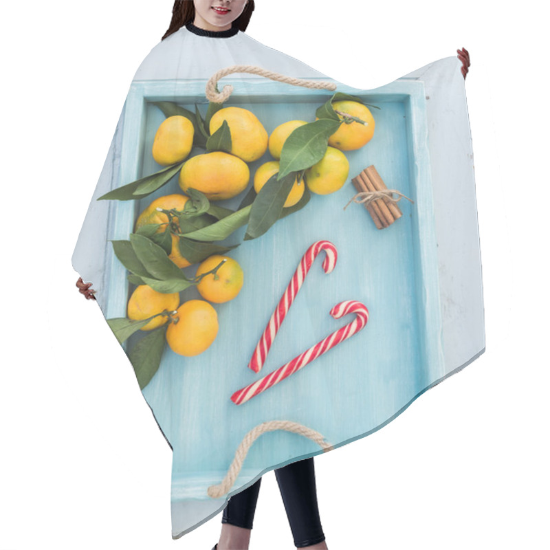 Personality  Fresh Tangerines With Leaves Hair Cutting Cape