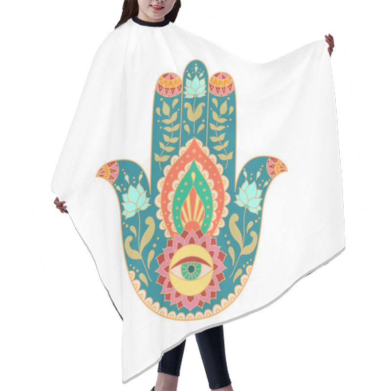 Personality  Indian Hand Drawn Hamsa Hand. Hair Cutting Cape