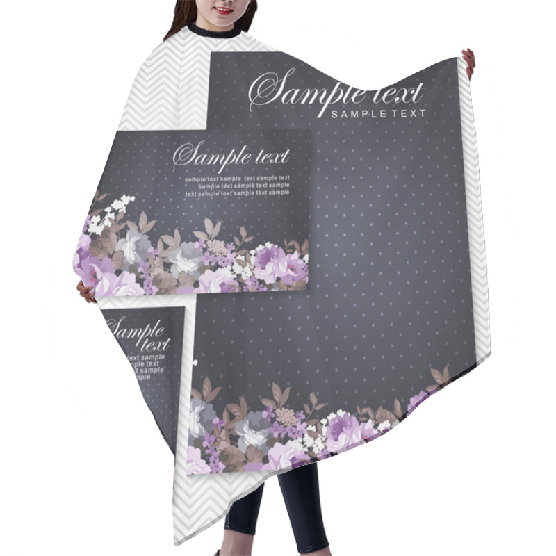 Personality  Card With Beautiful Roses Hair Cutting Cape