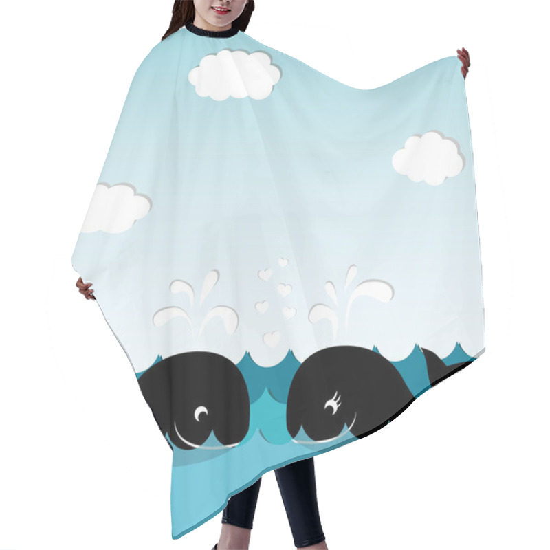 Personality  Card With Whales Hair Cutting Cape