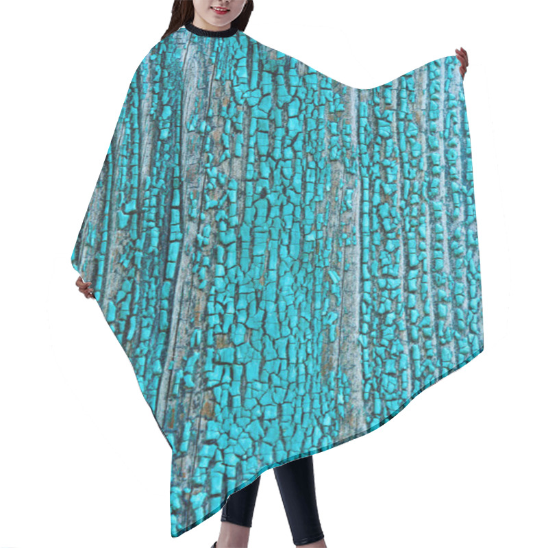 Personality  Full Frame Of Grungy Blue Wooden Texture As Backdrop Hair Cutting Cape