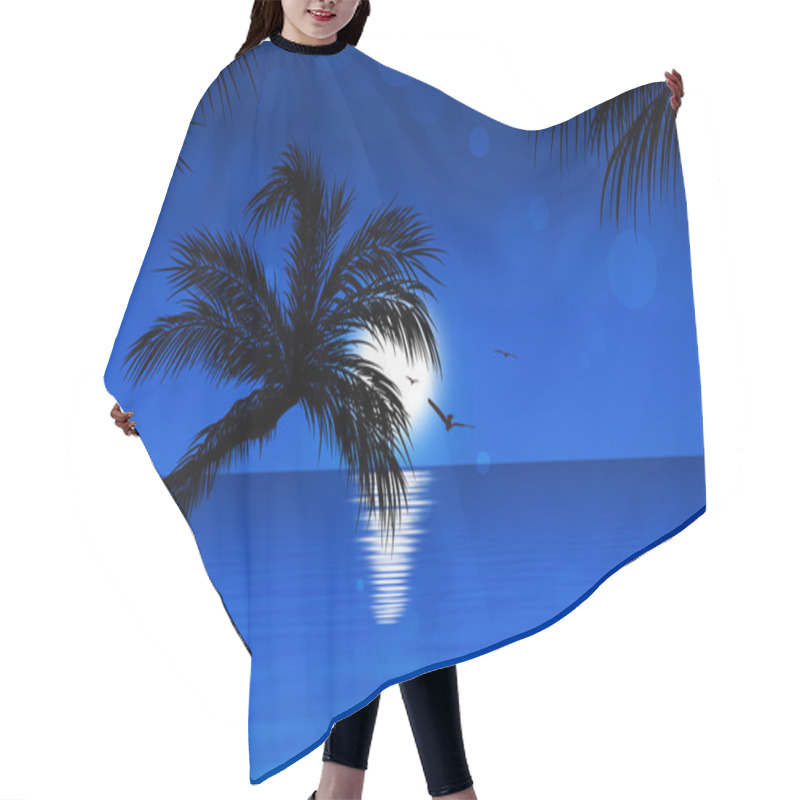 Personality  Blue Tropical Sunset Hair Cutting Cape