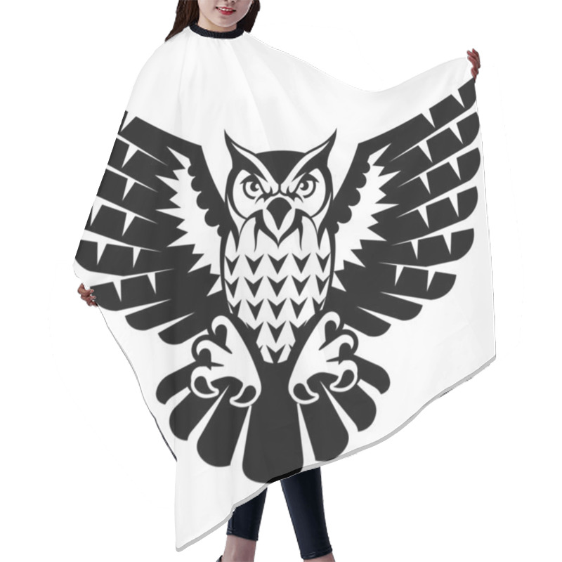 Personality  Owl With Open Wings And Claws Hair Cutting Cape