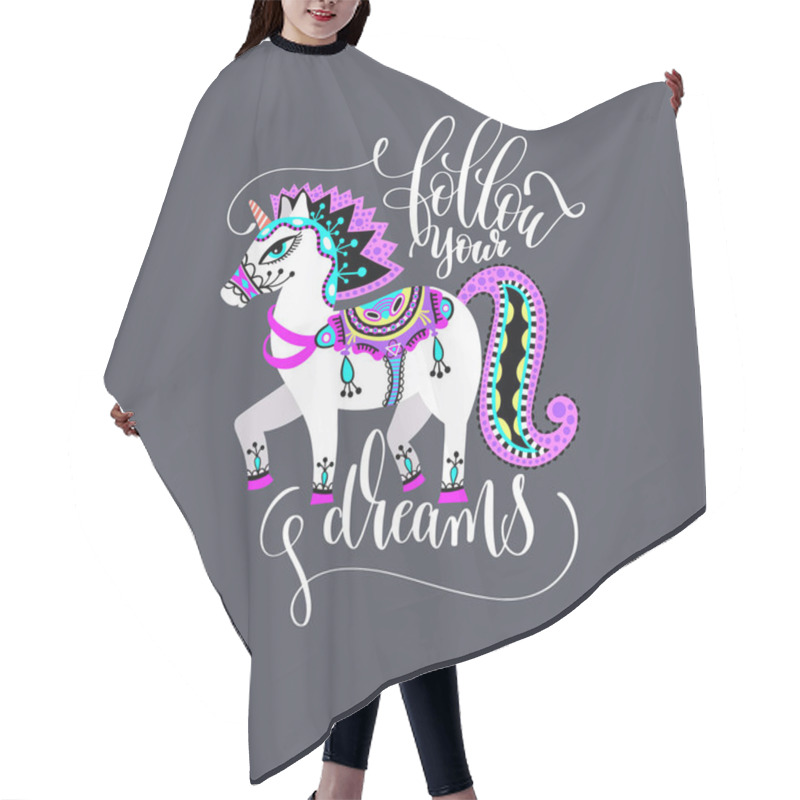 Personality  Follow Your Dreams - Hand Lettering Inscription Hair Cutting Cape