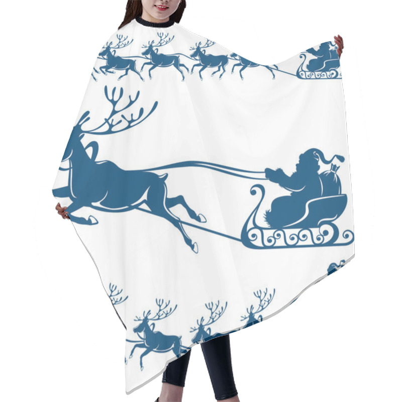 Personality  Reindeer And Santa Claus. Hair Cutting Cape