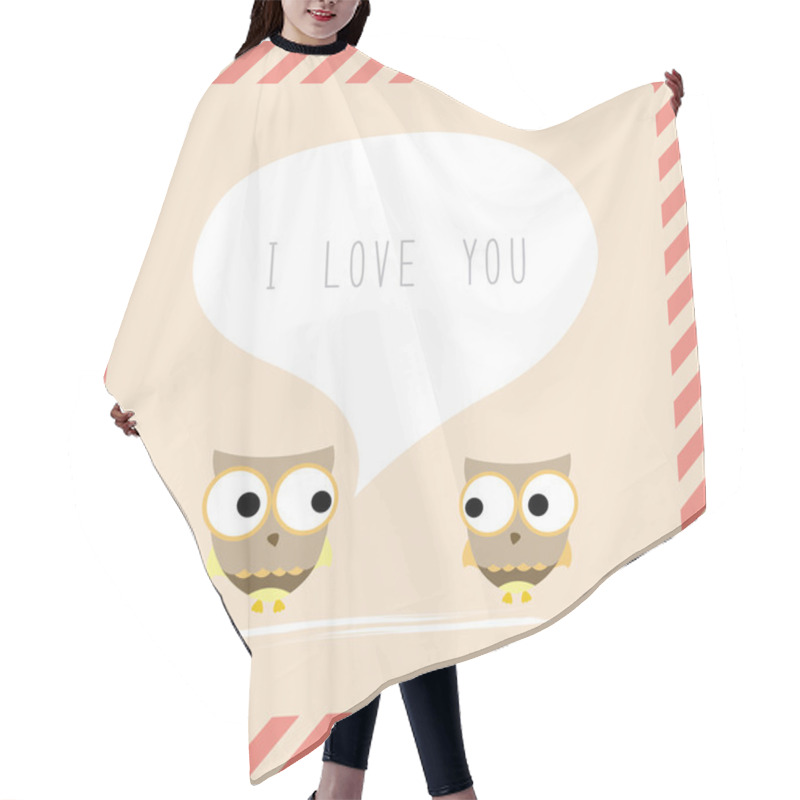 Personality  Bird Couple Card2 Hair Cutting Cape