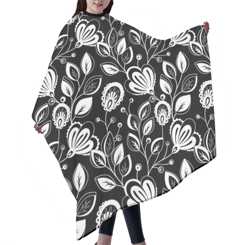 Personality  Seamless Floral Pattern Hair Cutting Cape