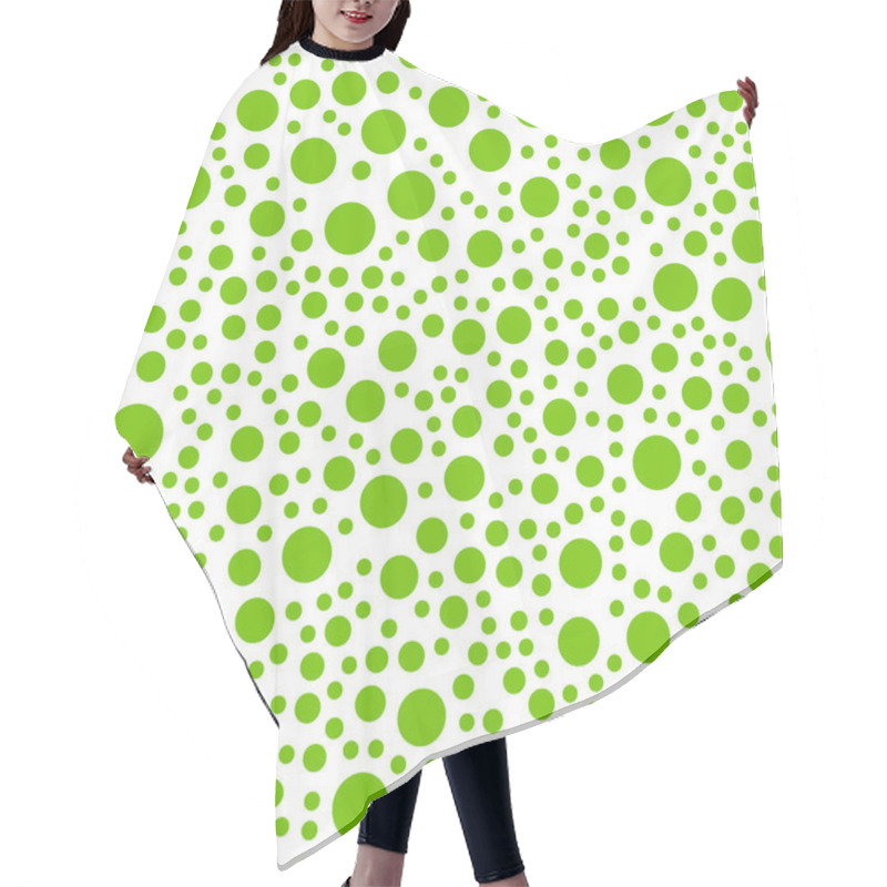 Personality  Pattern With Random Green Circles Hair Cutting Cape