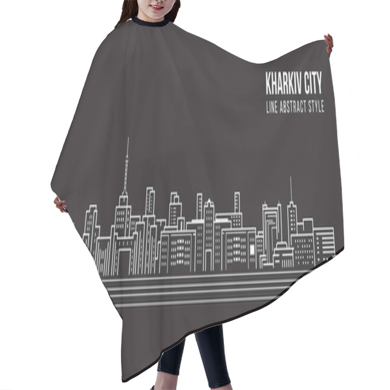 Personality  Cityscape Building Line Art Vector Illustration Design - Kharkiv City Hair Cutting Cape