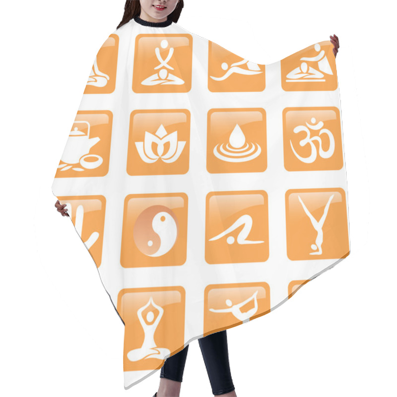 Personality  Yoga_spa_massage_buttons_icons Hair Cutting Cape