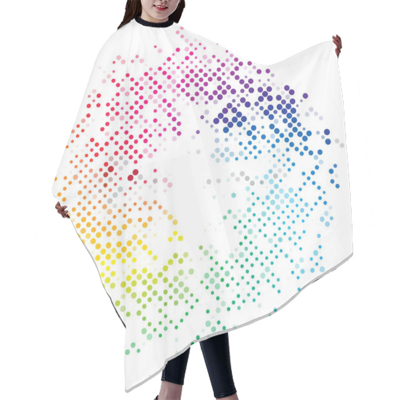 Personality  Abstract Halftone Circle Background Hair Cutting Cape