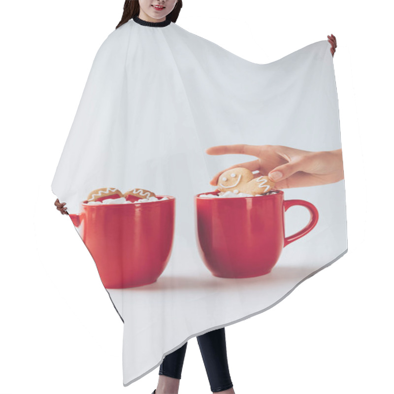 Personality  Hot Cacao With Marshmallows And Gingerbread Men Hair Cutting Cape