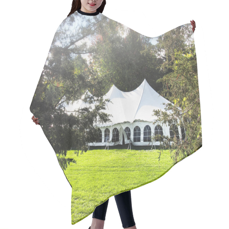 Personality  Event Tent In Early Morning  Hair Cutting Cape